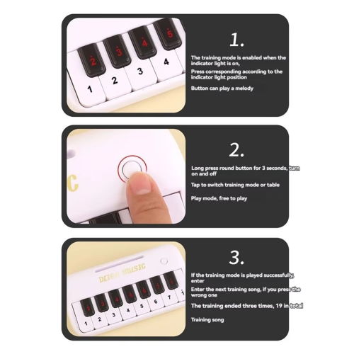 Mini teclado elétrico para educação infantil, piano eletrônico de brinquedo preto 2