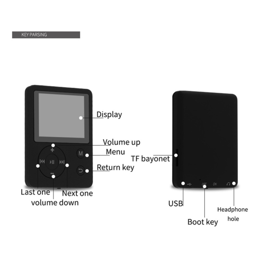 Mini MP3/MP4 Player Bluetooth Digital Display Screen Walkman 1