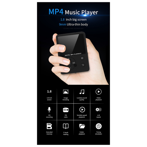 Mini MP3/MP4 Player Bluetooth Digital Display Screen Walkman 2