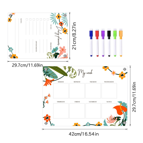 Magnetisch weekplanner-kalender-memobord voor koelkast TYU060 1