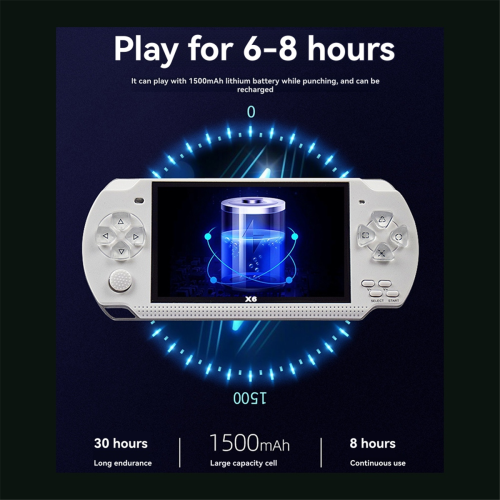 X6 Handheld Game Console 4.3 Inch Screen Mp4 Mp5 Game Player Blue 2