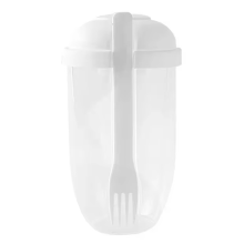 Cupă pentru mic dejun cu salată, cupă de iaurt cu lingură și capac – alb