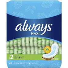 Always Maxi Size 2 Super Pads for Women, Without Wings