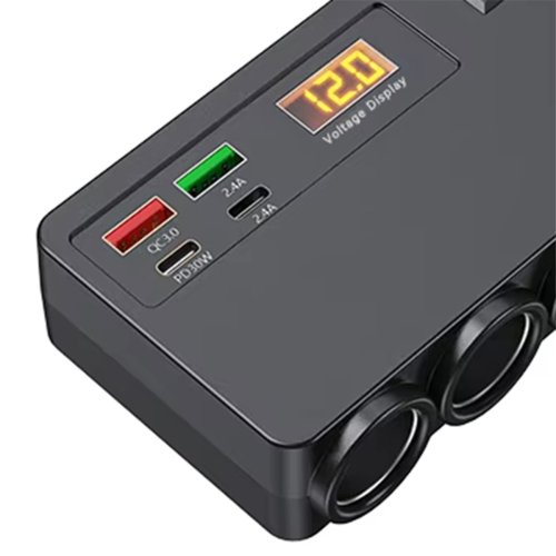 Πολυλειτουργικός φορτιστής οχήματος 120W, με ψηφιακή ένδειξη τάσης 1