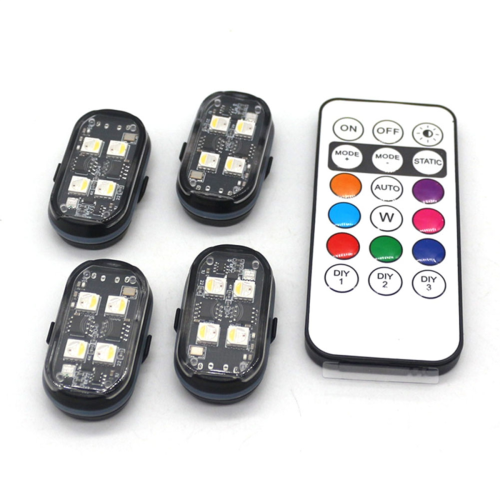 4 stücke Drahtlose LED Strobe Lichter Auto Dekor Atmosphäre Licht