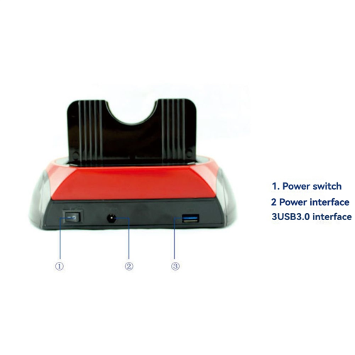 Dobbeltbås harddiskdockingstation USB 3.0 SATA IDE 2,5 & 3,5 tommer UK-stik 2