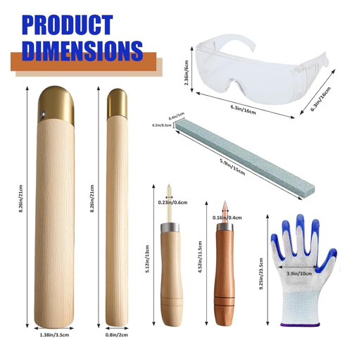 Kit de taille avec marteau en cuivre - Ensemble complet d'outils de fabrication d'obsidienne 2