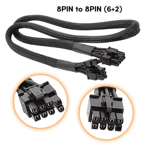 Καλώδιο τροφοδοσίας GPU PCIe 8PIN σε 8PIN (6+2) ακίδες για 80cm 1