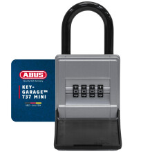 ABUS Keygarage 737 Mini - Box chiave con staffa di montaggio - per un massimo di 8 tasti o piccoli oggetti di valore - Black -Silver