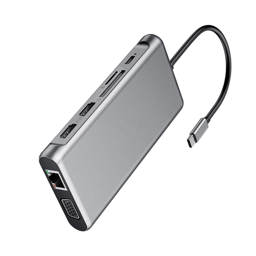 12-i-1 USB Type-C Hub Type-C til 2-kompatibel 4K VGA-adapter 1