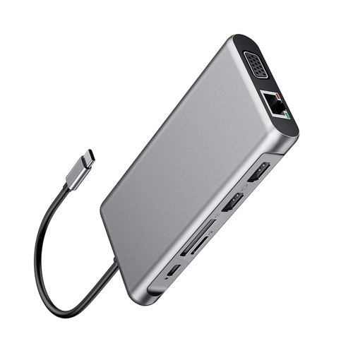 12-i-1 USB Type-C Hub Type-C til 2-kompatibel 4K VGA-adapter 2