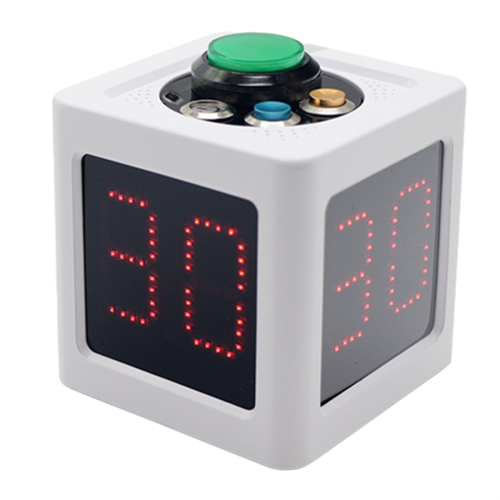 Cube Timer 1,4 po Chronomètre numérique à 4 faces, compte à rebours, blanc