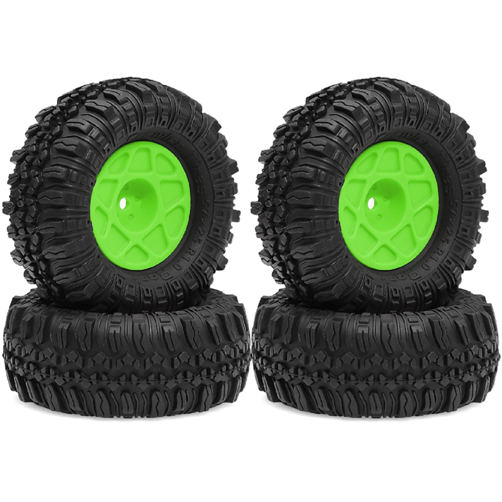 4 StüCke 57Mm 1,0 Zoll Beadlock Rad Reifen Set FüR TRX4M SCX24 AX24 GrüN-image