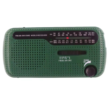 Rádio portátil solar de manivela 1200mAh USB alto-falante de emergência verde