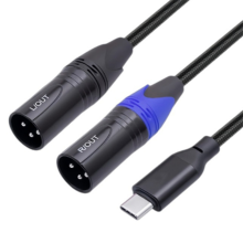 Geflochtenes Audiokabel Typ C auf Dual-XLR-Steckerausgang
