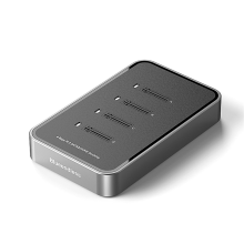 4-Bay M.2 NVMe/SATA SSD Dockingstation, EU-stik