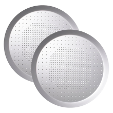 Sæt med 2 runde pizzabakker, diameter 25,5 cm