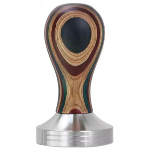 Kaffetamper, 51 mm, rustfrit stål, farverige træværktøjer