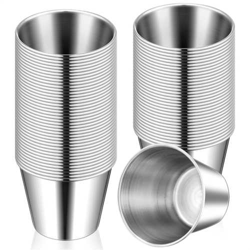 24 stk. 1,5 oz metalramekiner i rustfrit stål til dyppesauce