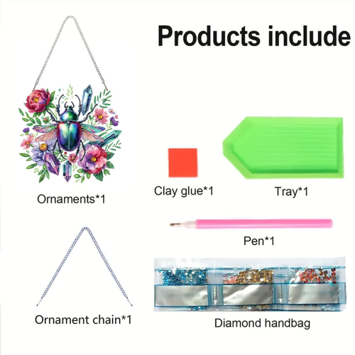 Kit de enfeites pendurados com padrão abstrato em forma 1