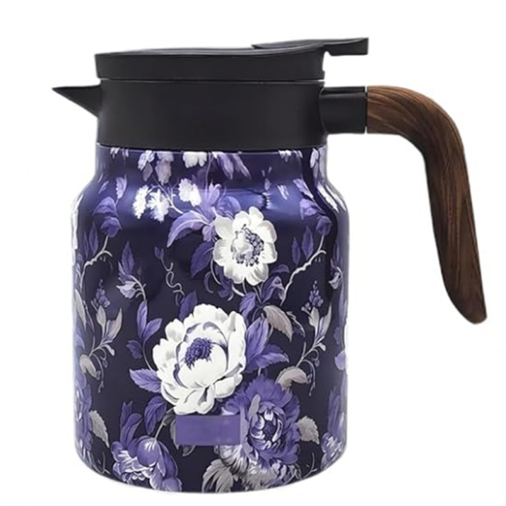 Infuseur à thé intégré à motif floral vintage bleu