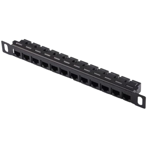 12-ports patchpanel, netværkskabelorganisatorstativ
