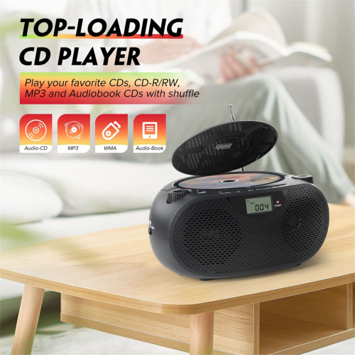Bærbar CD-afspiller med Bluetooth AM/FM-radio og USB-port 2