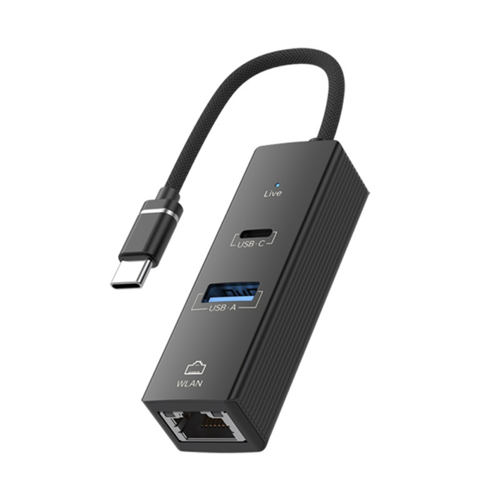 Tarjeta De Red Cableada Tipo C A 3.0HUB, 100 M, RJ45, Color Negro-image