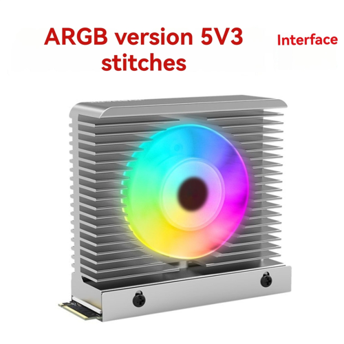ARGB M.2 2280 SSD Køleplade M.2 SSD Køleplade Køler Sølv 2