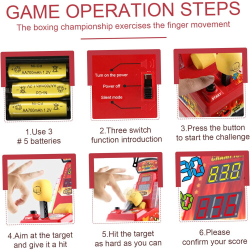 Desktop Finger Boxing Machine with Soft Rubber Target, Fun Stress Relief Toy 1