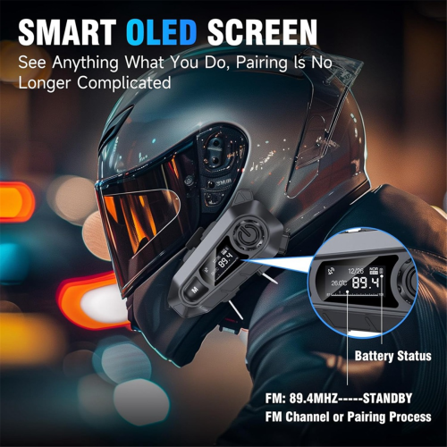 Auriculares Bluetooth para motocicleta, auriculares Bluetooth para casco con micrófonos tipo 2