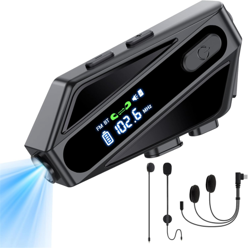 Auriculares Bluetooth para casco de motocicleta con 2 micrófonos 2