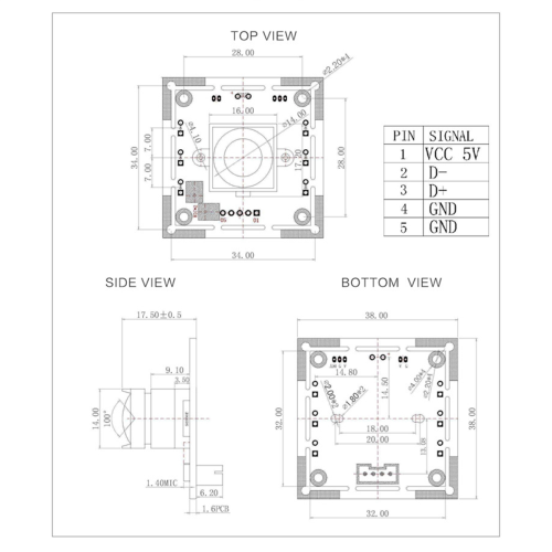 Modulo telecamera ov2710 da 100 gradi, modulo telecamera da 3 pezzi 1