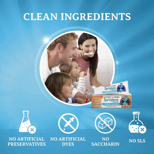 SprinJene Natural Kids Toothpaste  Vanilla | Natural Childrens Toothpaste | Fluoride Free Toothpaste for Toddlers | 4 Pack 1
