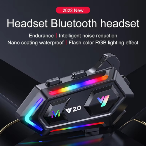 Motorcykel Bluetooth 5.3 Hjelm Headset Vandtæt Dual Phone 1