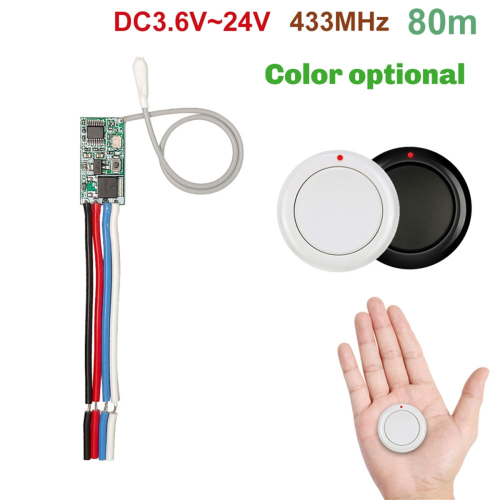 Interruttore di controllo remoto 433 MHz, mini relè wireless nero 2