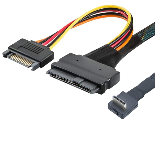 PCIE Oculink SFF-8611 4I 90 grader til U.2 SAS SFF adapterkabel 0,5 m 1