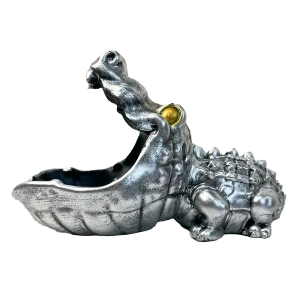 E Scatola Porta Carte E Chiavi In Coccodrillo Argento