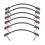 Flade patchkabler til guitareffektpedaler, 16 cm, sorte, 6 pakker 3