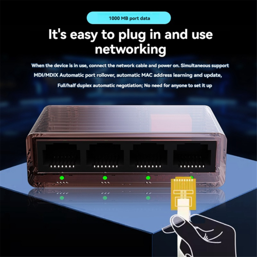 1000Mbps Ethernet-splitter 1 til 4 Ethernet-adapter RJ45 LAN Internet 2