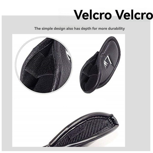 Conjunto de 12 capas para tacos de golfe, capas para cabeça de golfe, preto 2