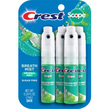 Porte de la crte | Un pack 4 pack de sprays Mint Breath Mist (4 sprays totaux) - 0,24 once (7 ml) - fabriqus dans une installation de FDA audi