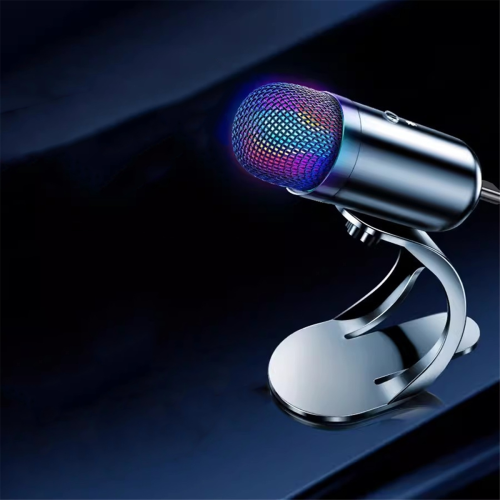 USB-mikrofon med støjreduktion og farverige RGB-lys 1