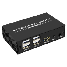 4K 60Hz KVM-switch 2x1 USB til pc-skærm