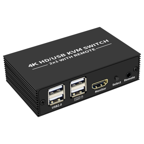 4K 60Hz KVM-switch 2x1 USB til pc-skærm