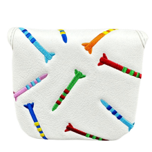 Capa magnética para taco de golfe PU Mallet Putter Cover branca