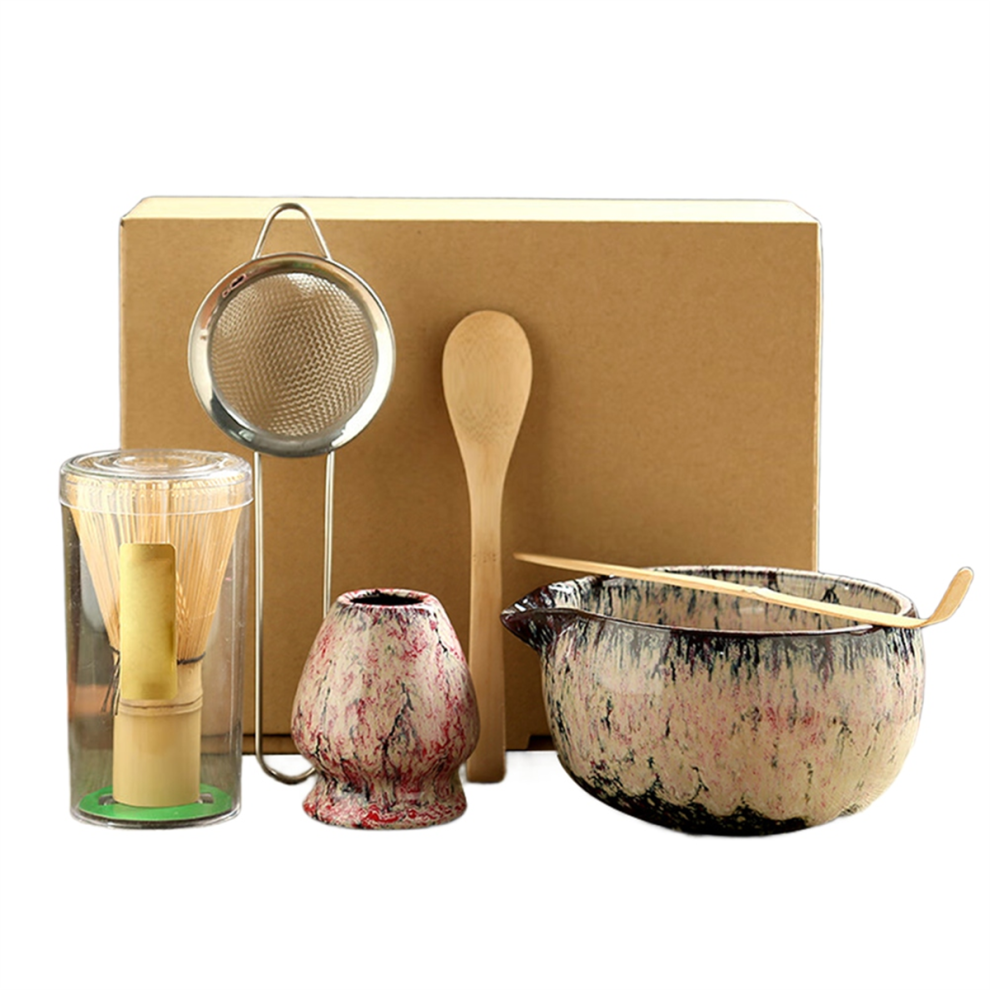 Set Da Tè Matcha Giapponese Da 6 Pezzi Per Gli Amanti Del Tè, Rosa