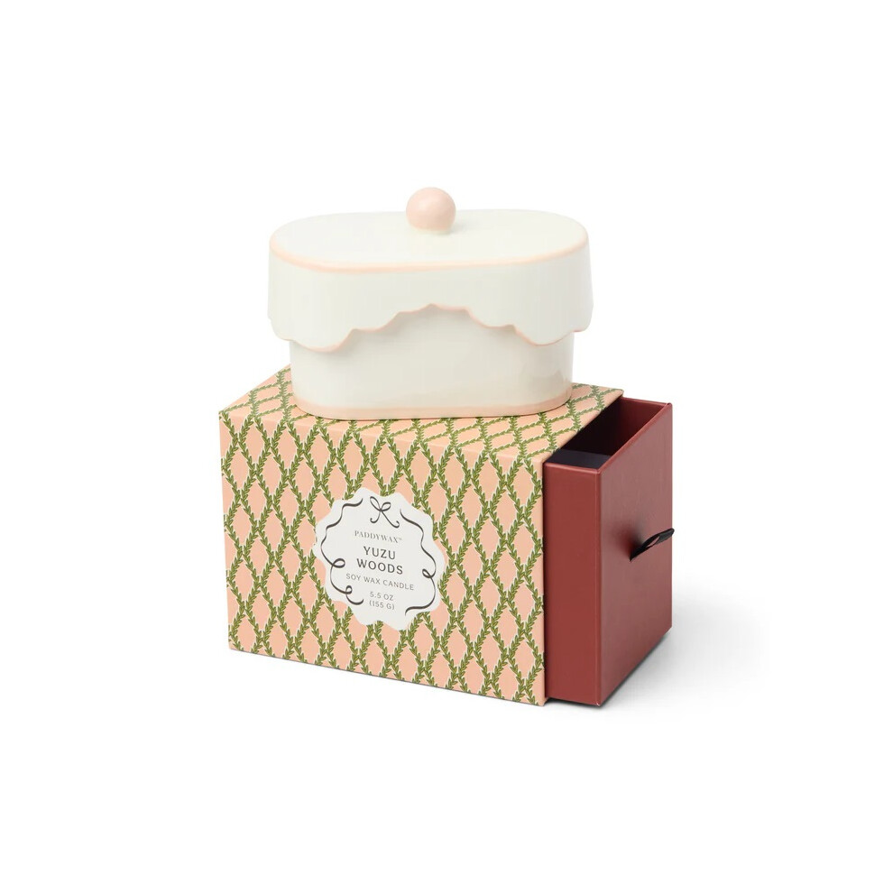 Paddywax Cherie Range Ceramic Candle - Yuzu Woods Green