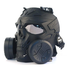 Tactical Airsoft Mask Paintball Eye Protection Equipment BBS CS Game Skull Masks with Double Dummy Gas Filter AntiFog Fan