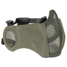 Tactical Half Face Mesh Mask with Ear Cover Airsoft CS Protective Bottom Protection for Paintball BBS Shooting